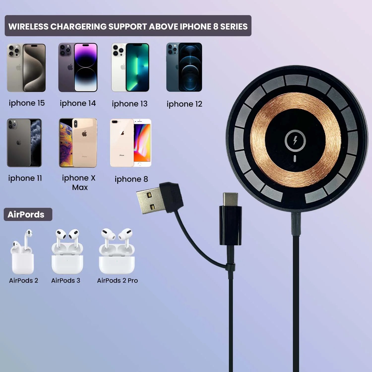 Transparent Magnetic Wireless Charger for iPhone